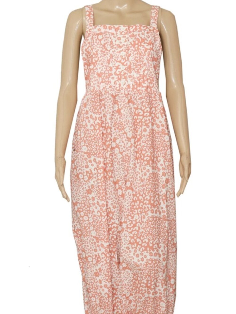 Free People Running Wild Jumpsuit Printed Button Front Balloon Leg S
